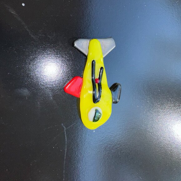 #5387 REFIGERATOR MAGNET FISH YELLOW MULTI COLOR W/FIN ELEGANT FUSED GLASS - Picture 11 of 11